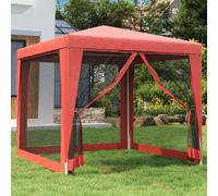 vidaXL Tenda per Feste 4 Pareti Laterali in Rete Rossa 2,5x2,5m HDPE