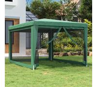 vidaXL Tenda per Feste con 4 Pareti Laterali in Rete Verde 3x4 m HDPE