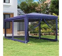 vidaXL Tenda per Feste con 6 Pareti Laterali in Rete Blu 3x6 m HDPE