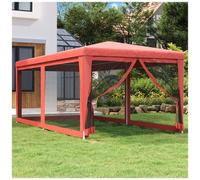 VIDAXL - Tenda Per Feste Con 6 Pareti Laterali In Rete Rosso 3x6 M Hdpe