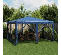 vidaXL Tenda per Feste con 8 Pareti Laterali in Rete Blu 4x4 m HDPE