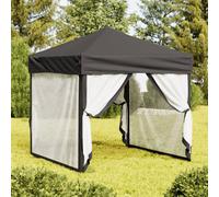vidaXL Tenda per Feste Pieghevole con Pareti Laterali Antracite 2x2 m