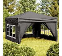vidaXL Tenda per feste pieghevole con pareti laterali antracite 3x3 m