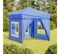 vidaXL Tenda per Feste Pieghevole con Pareti Laterali Blu 2x2 m