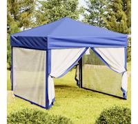 vidaXL Tenda per Feste Pieghevole con Pareti Laterali Blu 3x3 m