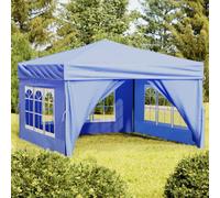 vidaXL Tenda per Feste Pieghevole con Pareti Laterali Blu 3x3 m