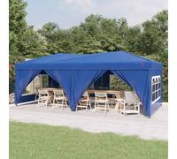 vidaXL Tenda per Feste Pieghevole con Pareti Laterali Blu 3x6 m