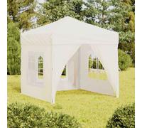 vidaXL Tenda per Feste Pieghevole con Pareti Laterali Crema 2x2 m