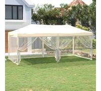 vidaXL Tenda per Feste Pieghevole con Pareti Laterali Crema 3x6 m