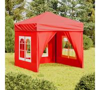 vidaXL Tenda per Feste Pieghevole con Pareti Laterali Rosso 2x2 m