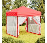 vidaXL Tenda per Feste Pieghevole con Pareti Laterali Rosso 2x2 m