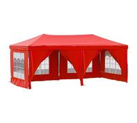 vidaXL Tenda per Feste Pieghevole con Pareti Laterali Rosso 3x6 m