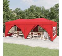 vidaXL Tenda per Feste Pieghevole con Pareti Laterali Rosso 3x6 m