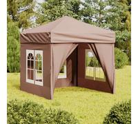 vidaXL Tenda per Feste Pieghevole con Pareti Laterali Tortora 2x2 m
