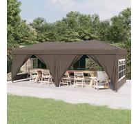vidaXL Tenda per Feste Pieghevole con Pareti Laterali Tortora 3x6 m
