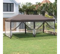 vidaXL Tenda per Feste Pieghevole con Pareti Laterali Tortora 3x6 m