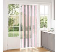 vidaXL Tenda insetti ciniglia grigio argento e rosa, 90 x 220 cm, tenda rettangolare moderna, zanzariera facile da installare, decorazione versatile, tenda di facile manutenzione per la casa