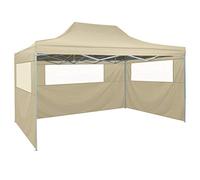 vidaXL Tenda Pieghevole con 3 Pareti 3x4,5 m Crema