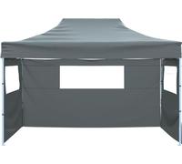 vidaXL Tenda Pieghevole con 3 Pareti Antracite Tendone da Giardino Gazebo