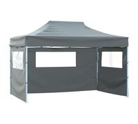 vidaXL Tenda Pieghevole con 3 Pareti Antracite Tendone da Giardino Gazebo