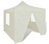 vidaXL Tenda Pieghevole Crema 3 x 3 m con 4 Pareti