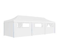 vidaXL Tenda Pieghevole Pop-Up con 8 Pareti Laterali 3x9 m Bianca