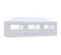 vidaXL Tenda Pieghevole Pop-Up con 8 Pareti Laterali 3x9 m Bianca