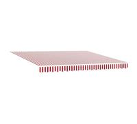vidaXL Tenda Retrattile Manuale a Strisce Rosse e Bianche 400 x 300cm Resistente alle Intemperie Tenda da Sole per Balcone Patio Ombra Esterna Protezione Solare Moderna Canopy Regolabile