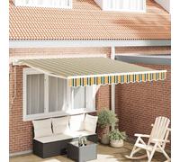 vidaXL Tenda Retrattile 300 x 250 cm Verde e giallo