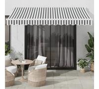 vidaXL Tenda Retrattile Antracite e Bianca 3,5x2,5m Tessuto/Alluminio