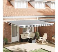 vidaXL Tenda Retrattile Antracite e Bianca 4,5x3 m Tessuto e Alluminio