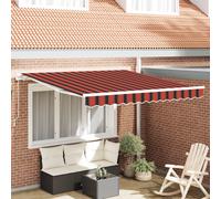 vidaXL Tenda Retrattile Arancione e Marrone 350 x 250 cm Tessuto