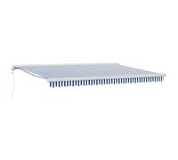 vidaXL Tenda Retrattile Automatica Blu e Bianca 450 x 300 cm - Resistente ai Raggi UV, Copertura per Patio all'Aperto, Soluzione Ombra per Giardino e Terrazza, Protezione dal Sole, Tenda Moderna per