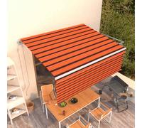 vidaXL Tenda retrattile automatica con parasole 4x3 m Arancio Marrone