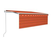 vidaXL Tenda retrattile automatica con parasole 4x3 m Arancio Marrone
