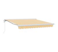 vidaXL Tenda Retrattile Automatica Gialla e Bianca, 300 x 250 cm. Perfetta per Esterni Come balconi e patii, Offre Ombra, è Ideale per pergole e coperture di terrazzi. Regolabile e Moderna, è Un otti