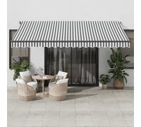 vidaXL Tenda Retrattile Automatica LED Antracite e Bianco 450x350 cm