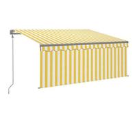 VIDAXL - Tenda Retrattile Automatica Parasole 3,5x2,5 m Gialla Bianca