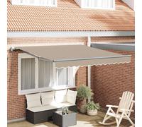 vidaXL Tenda Retrattile Beige 350 x 250 cm Tessuto e Alluminio