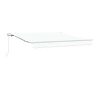 vidaXL Tenda da Sole Manuale Che Si ritira, 350 x 250 cm, Bianca, Impermeabile, Resistente ai Raggi UV, in Alluminio e Poliestere. Perfetta per ombreggiare patios e Giardini, Copertura Ombra per Il
