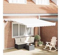 vidaXL Tenda retrattile Bianco 350 x 250 cm Tessuto e Alluminio