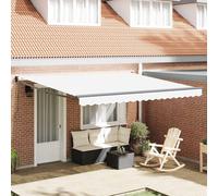 vidaXL Tenda Retrattile Bianco 400 × 300 cm Poliestere