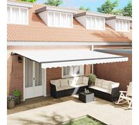 vidaXL Tenda Retrattile Bianco 500 × 300 cm Tessuto e Alluminio