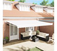 vidaXL Tenda Retrattile Bianco 500 × 300 cm Tessuto, Metallo