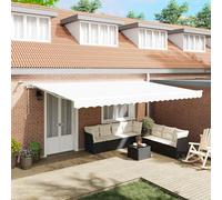 vidaXL Tenda Retrattile Bianco 500 × 350 cm Tessuto e Metallo