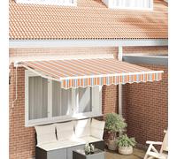 vidaXL Tenda Retrattile Blu e Arancione 350 x 200 cm