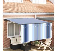 vidaXL Tenda Retrattile Blu e Bianco 300 x 250 cm