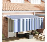 vidaXL Tenda Retrattile Blu e Bianco 400 x 200 cm