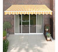 vidaXL Tenda Retrattile Gialla e Bianca 3x2,5 m in Tessuto e Alluminio