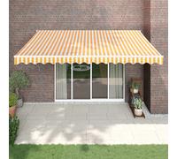 VIDAXL - Tenda Retrattile Gialla E Bianca 4,5x3 M In Tessuto E Alluminio
